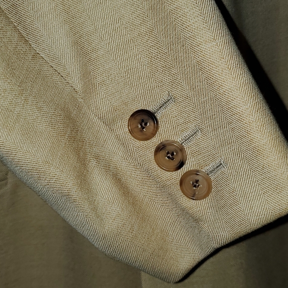 Brooks Brothers Golden Fleece Jacket Custom Tailored Beige 2-button 2006 21" - Picture 9 of 10